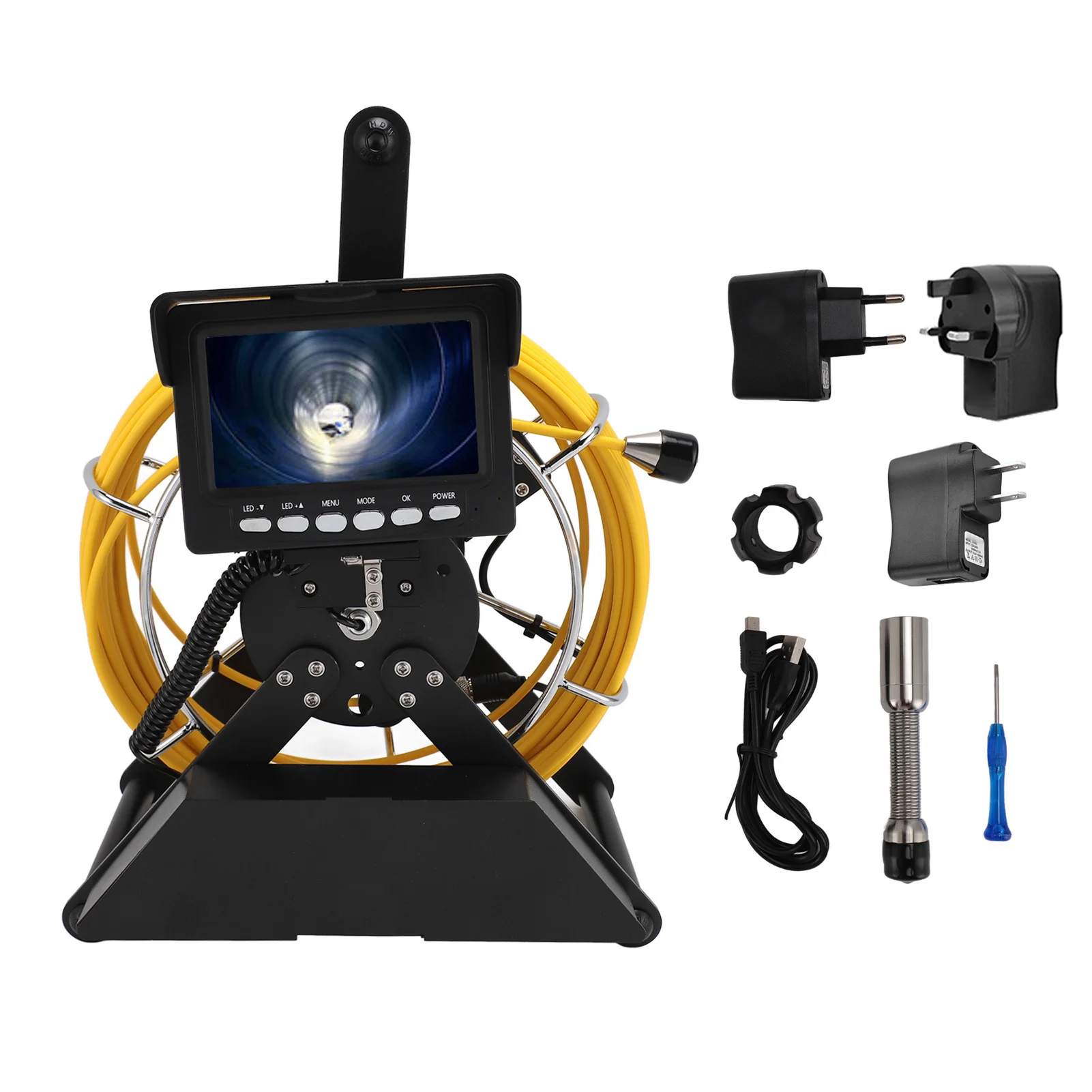 كاميرا فحص الأنابيب حاجب من الشمس 4500 مللي أمبير في الساعة IP68 كاميرا فحص Borescope لخط أنابيب إمداد المياه لنظام فراغ خط الأنابيب