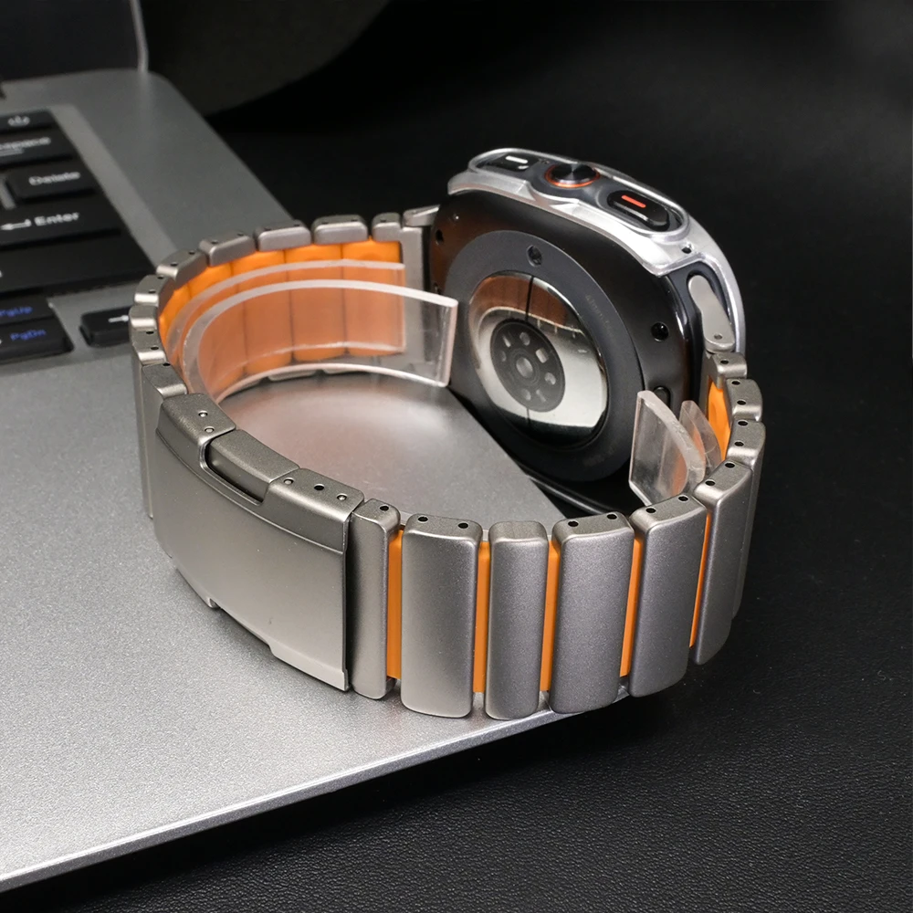 حزام معدني مطاطي لساعة سامسونج جالاكسي 8/8 كلاسيكي 46 مللي متر 44 مللي متر 40 مللي متر سوار تيتانيوم سيليكون لسوار جالاكسي الترا 2025 47 مللي متر #2