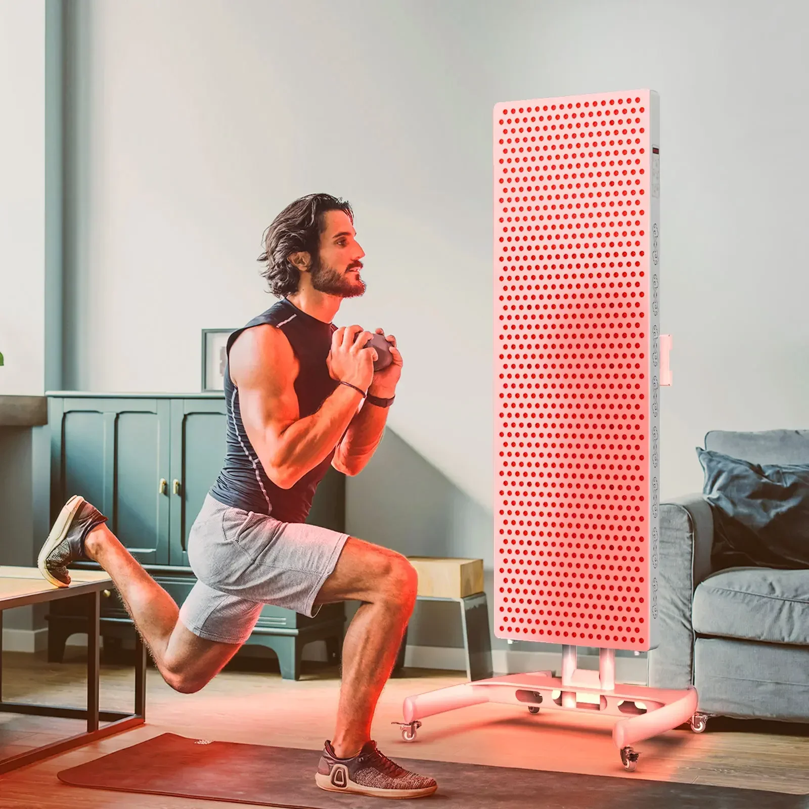 Bonlier High Irradiance 4725W Red Therapy Light Full Body Large Size Panel with Adjustable Movable Stand 5 Years Warranty