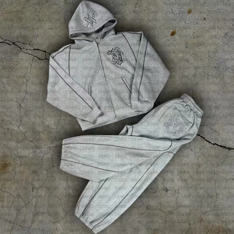 BiggOrange Y2K Zipper Hoodie and Sweatpant Set 5