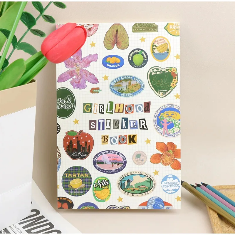 

Набор наклеек в стиле ретро: фруктовые иконы и пастельные буквы, билеты. Для скрапбукинга, дневника, творчества. Декор для канцелярских товаров.