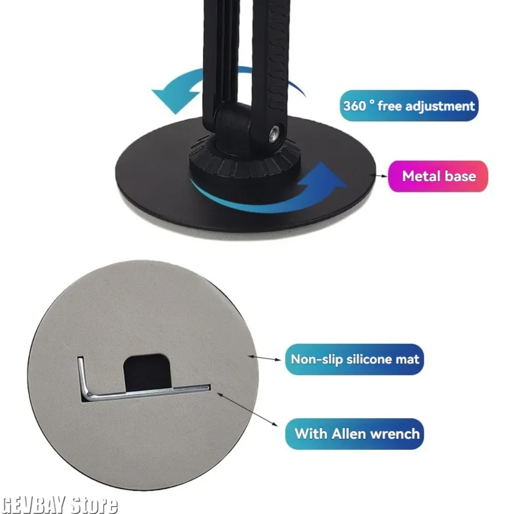 Magnetyczny uchwyt do montażu na biurku dla rozdzielnej klawiatury, odłączany, regulowany pod kątem 360 stopni, z regulacją wysokości, do telefonów, tabletów, akcesoriów do gier PC. — zdjęcie produktu 5