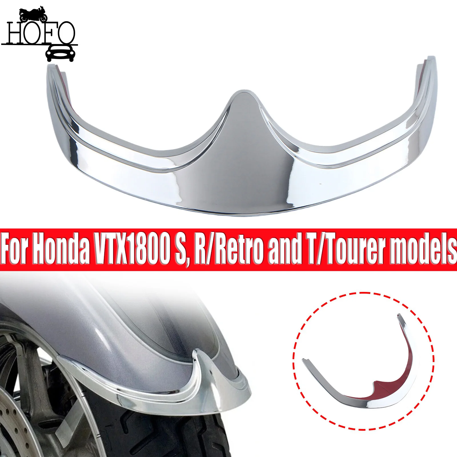 

Front Fender Mudguard Tip Trim For Honda VTX1800 S, R/Retro and T/Tourer models 2002-2008