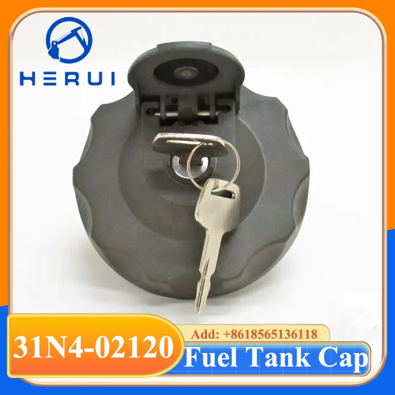 31N4-02120 31N402120 Locking Fuel Tank Cap with 2 Keys for R-5 R-7 R140-7 R140LC-7 R210-7 R210LC-9 R220-7