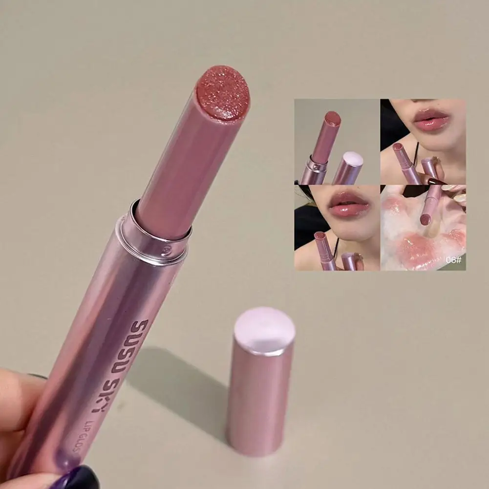 Korean Delicious Lipstick Matte Glitter,Mirror Glitter Plump No Creates Lips,Hydrating 3D DuDu Application Dryness,Smooth F U8O0