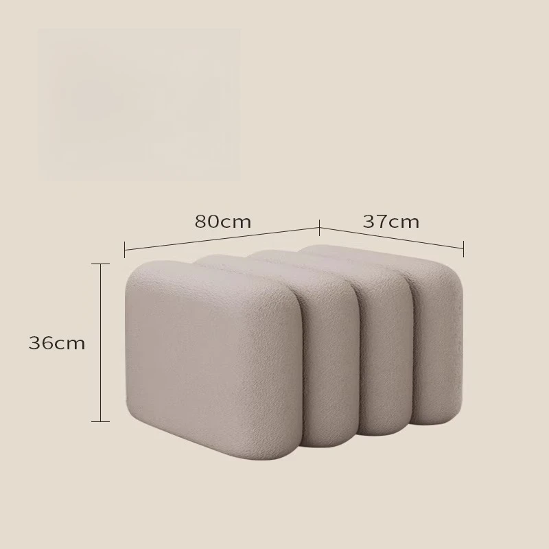 Moderne kunststijl Fuzzy Texture Cilindrische modulaire bankkruk voor woonkamer garderobe decor