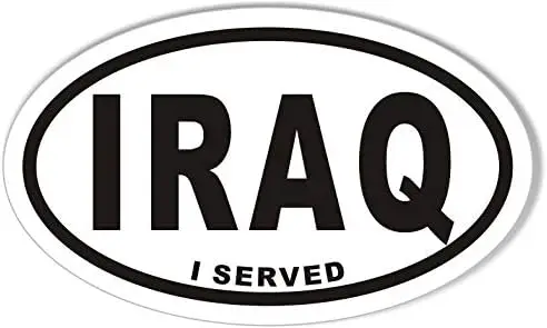 Iraq I Served Oval Bumper Sticker Kayak Suv Decal Waterproof Scratch-proof Exterior Motorcycle Refit