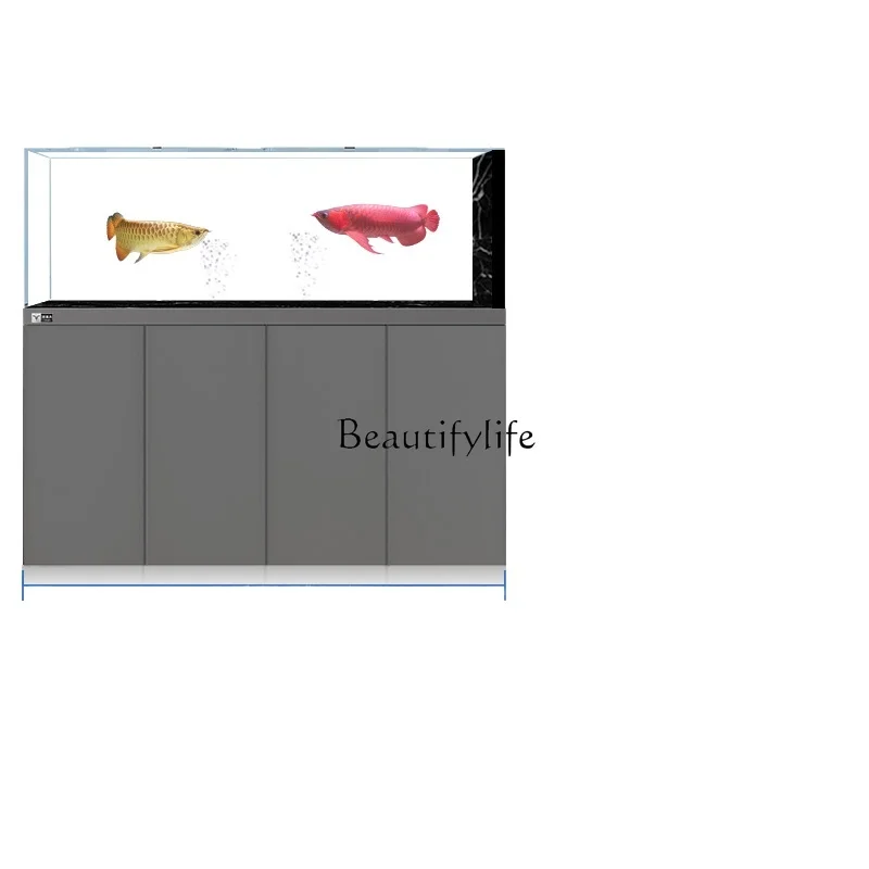 

Jade series bottom filter arowana tank rock slab living room large ultra-white glass smart aquarium