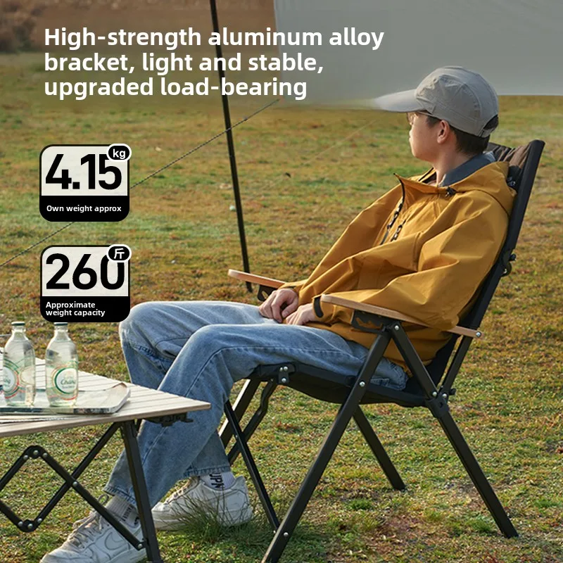 

Garden Furniture Aluminum Alloy Chair Adjustable Camping Chair High Back Recliner Folding Chair Outdoor Beach Drive Fishing