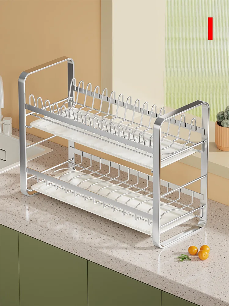 *Stainless Steel Bowl Rack Kitchen Shelf Household Multifunctional Drain Dish Storage Organizing Rack