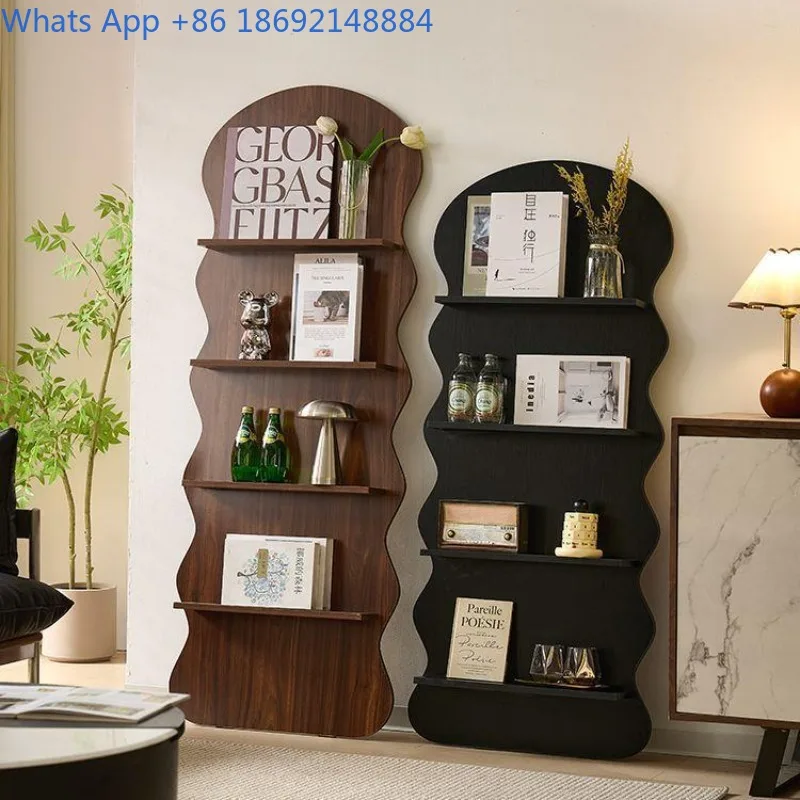 Tijdschriftenrek in Scandinavische INS-stijl Vintage opbergrek Aan de muur gemonteerde displayvloer Krantenopbergrek