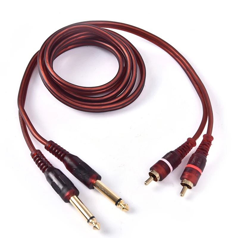 1pc 1.5M Cable Dual Male to Dual 6.35mm 1/4 inch Male Mixer Audio CableAcc