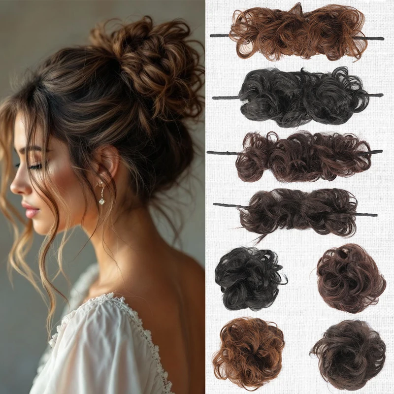 

Synthetic Hair Bun Ponytail Hairpiece with Heat Resistant Self-Wrapping Volume-Boosting Effect Natural Look Hair Bun for Women