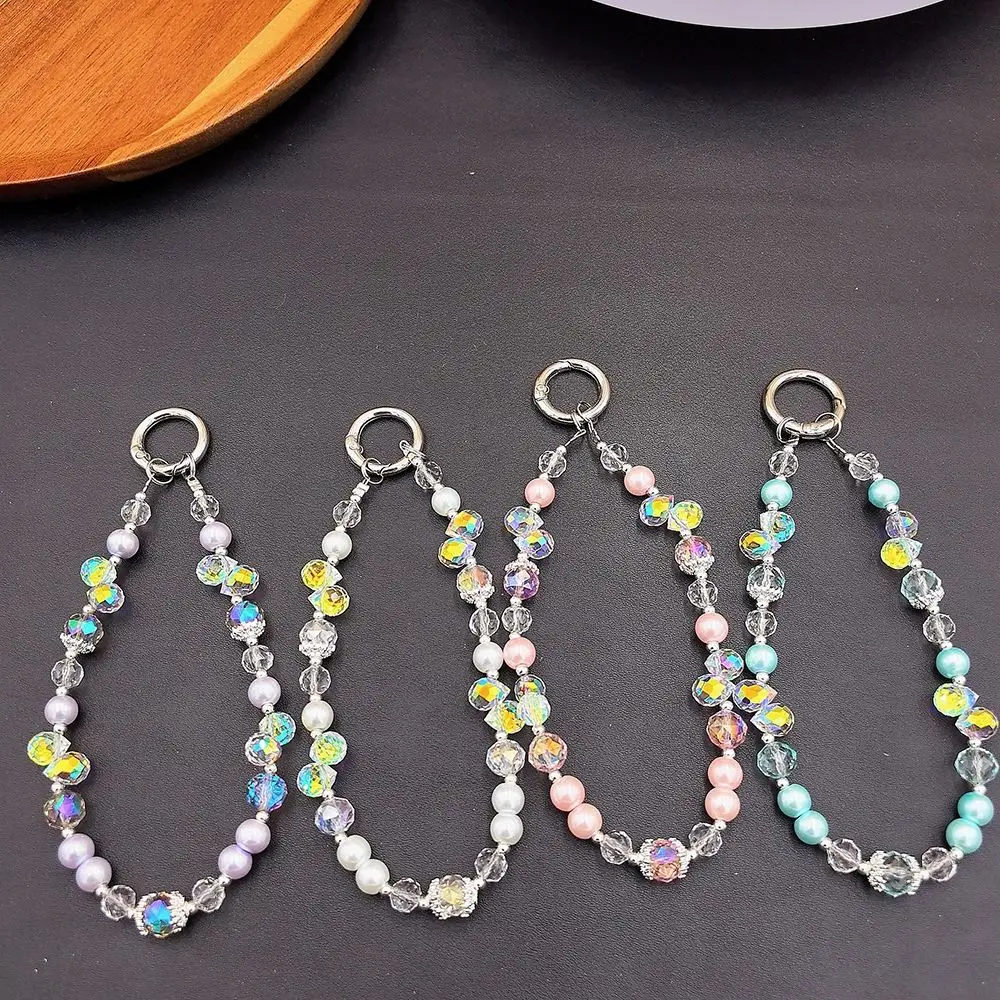 

Stylish Glitter Crystal Bead Pendant Detachable Colorful Wrist Crystal Chain Transparent Bag Pendant for Women Girls
