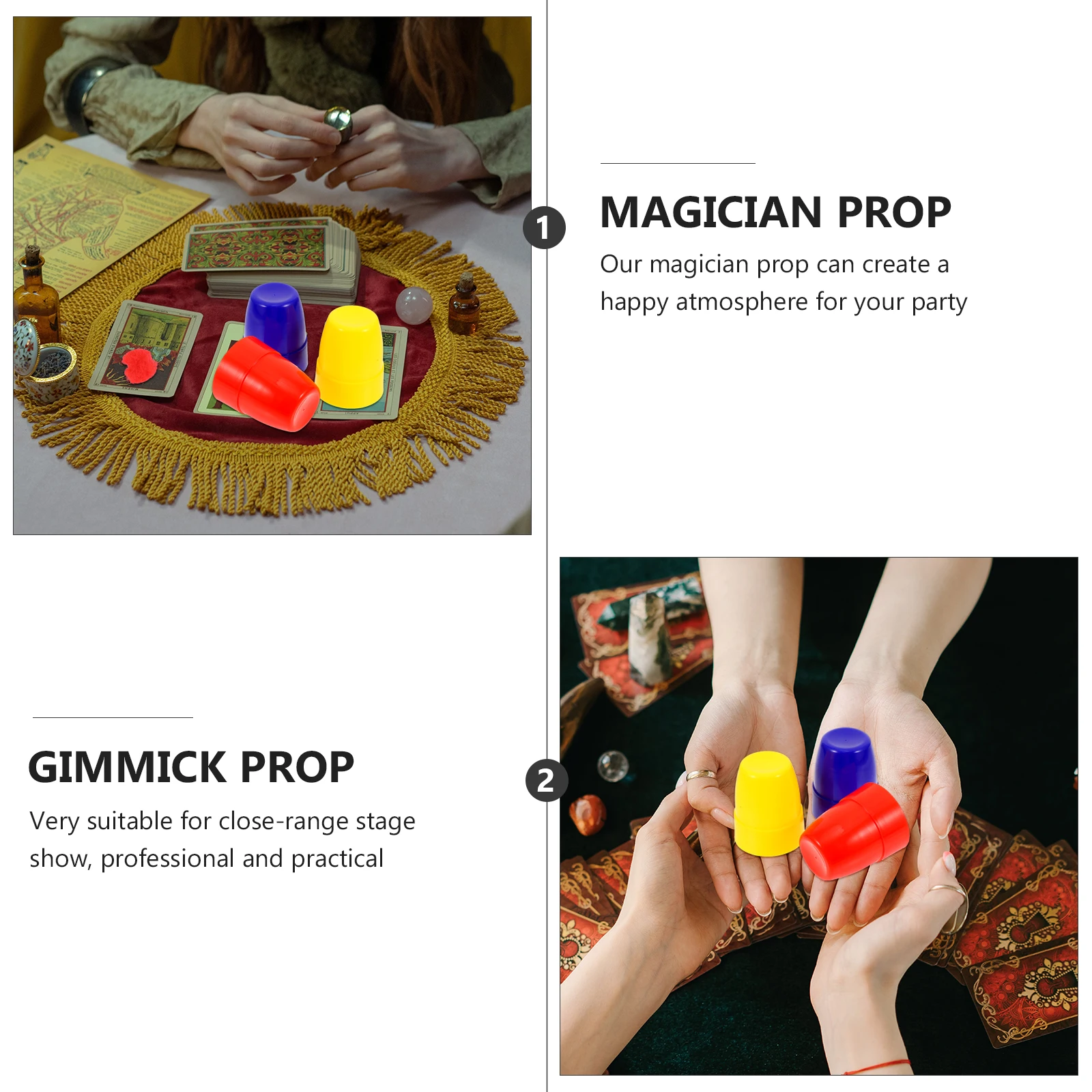 

30 PCS Three Balls Cup Trick Magician Party Games Cups Plastic Child