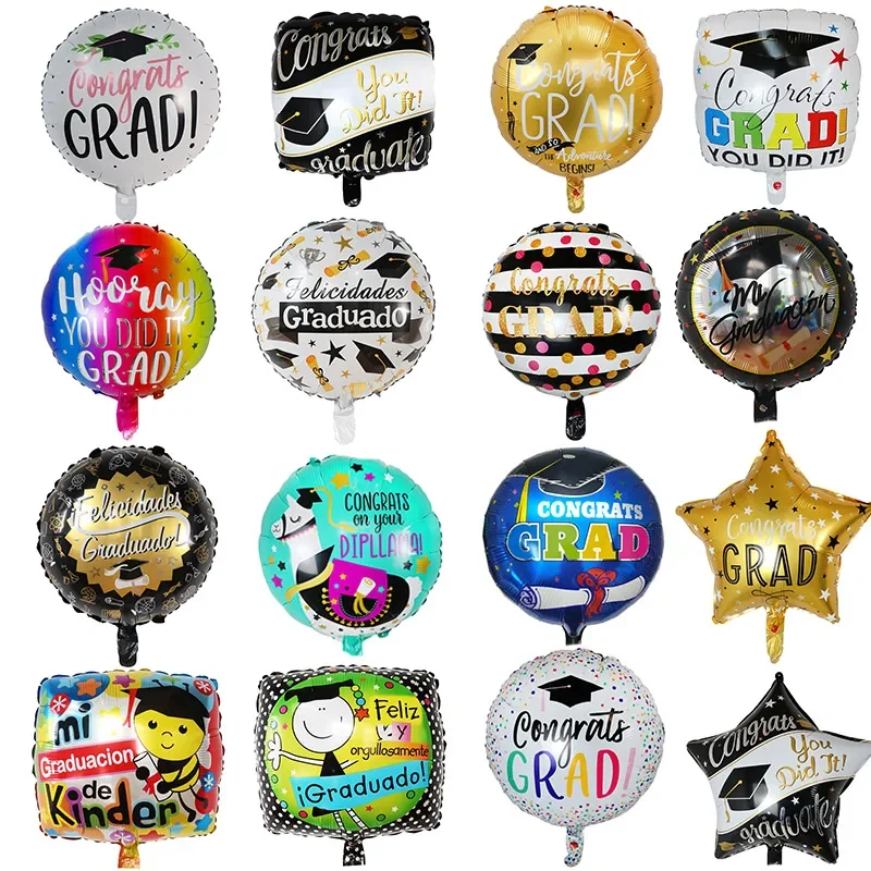 Ballon à hélium en aluminium pour remise de diplôme, 18 pouces, 10 pièces, 2024, cérémonie de félicitations, décorations de fête de remise de diplôme, fournitures gonflables