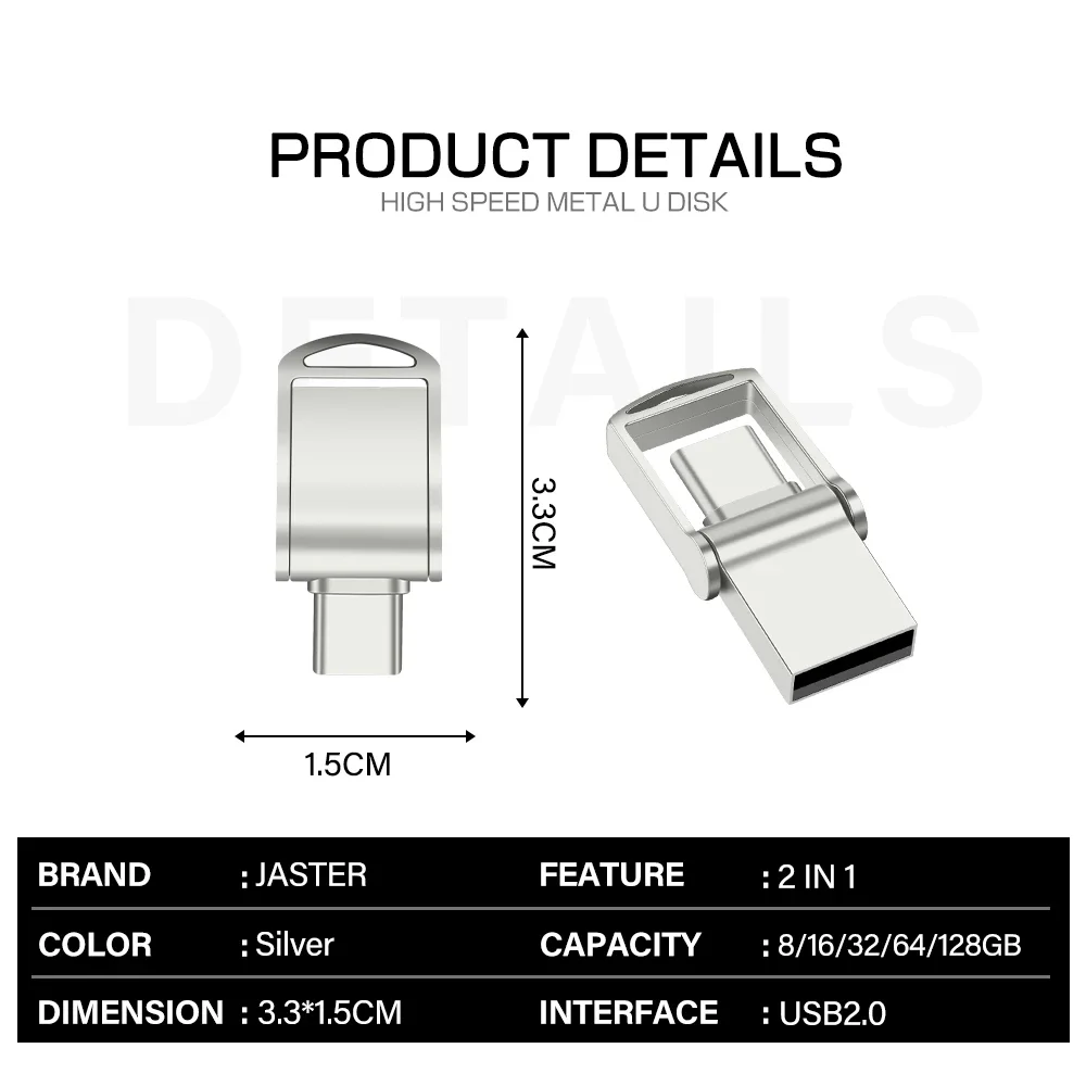 TYPE-C mini unidade flash usb 64gb otg para telefones android pen drive 32gb chaveiro grátis memória vara presente criativo pendrive 16gb