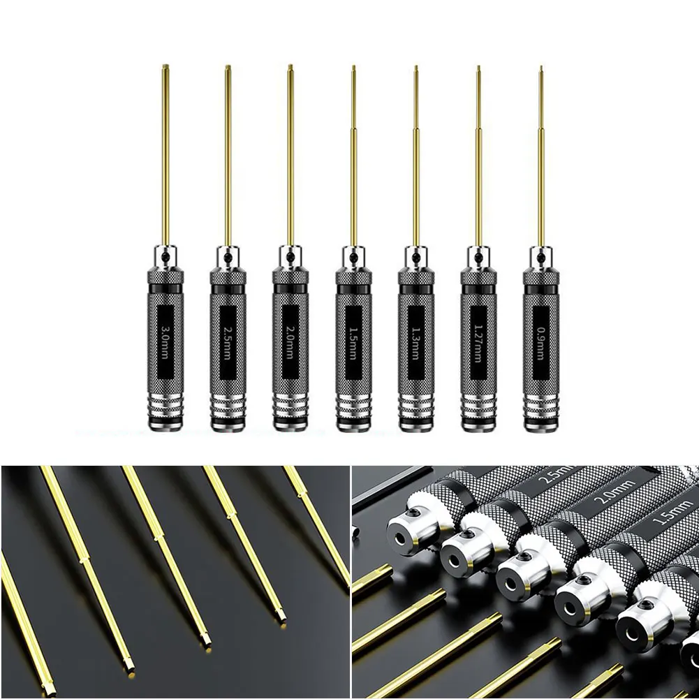 

17PCS Hex Screwdriver Bit Set For RC Model Airplane Repair 0 9 1 27 1 3 1 5 2 2 5 3mm Metal Tool Kit With Anti Slip Handle