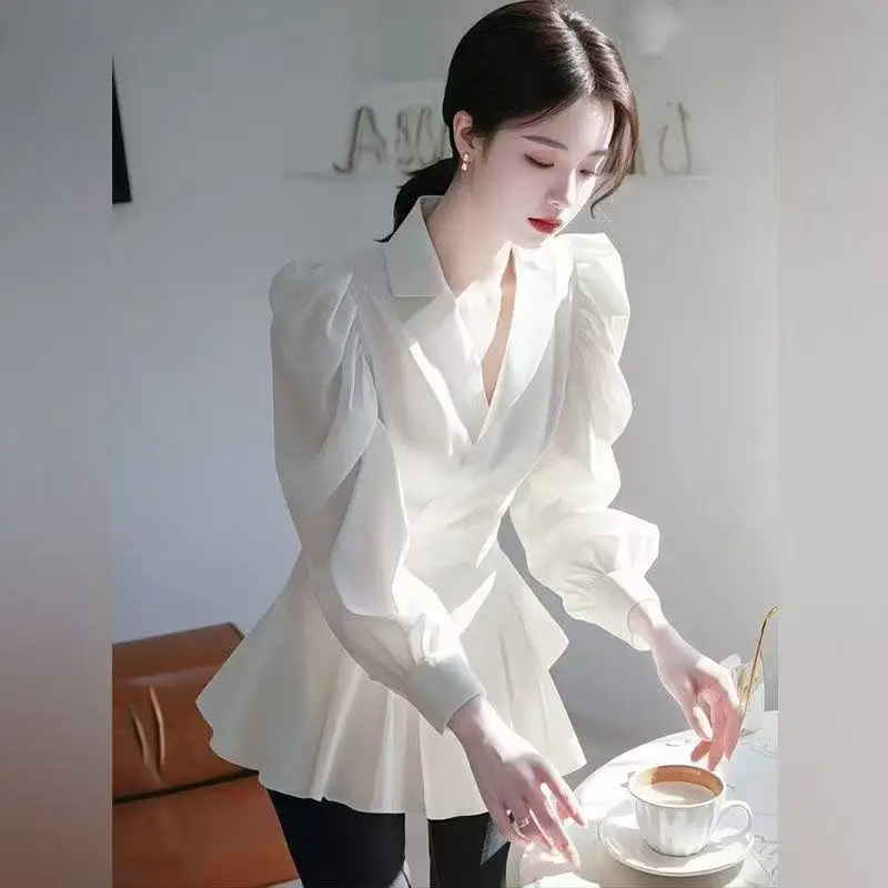 

Новые топы, рубашки с талией, весенний темперамент, красивый французский стиль, 2025 г., французская легкая роскошь