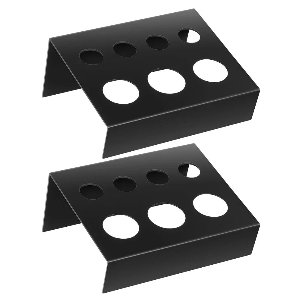 2 قطعة حامل أكواب حبر الوشم رف الصباغ مستطيل 7 ثقوب منظم معدني حامل لتخزين مستلزمات الحبر