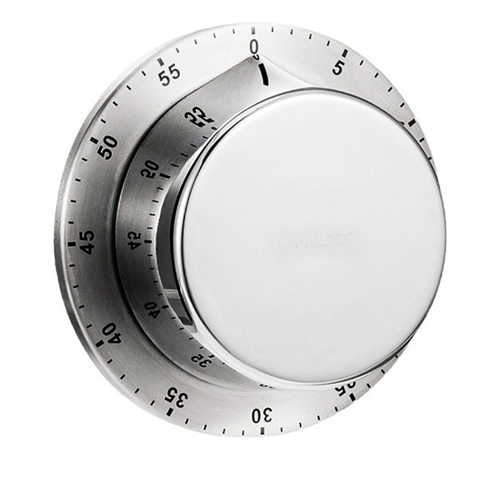 Baking Cooking Timer Mechanical Countdown Clock UFO Shape Silver Stainless Steel Magnetic for Study Kitchen Management