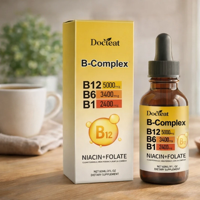 

Комплексные витамины группы B в каплях для взрослых: ежедневная жидкая добавка микроэлементов для здоровья, 60 мл, поддержка энергетического обмена