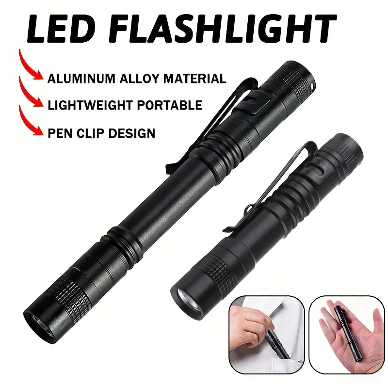 1-4PCS Mini Portable LED Pen Light Pocket Ultra Bright High Lumens Handheld Flashlight Torch For Outdoor Camping Emergency
