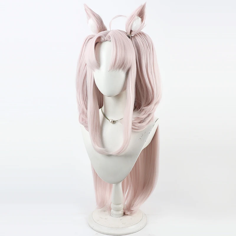 Blauw Archief Kuzunoha Cosplay Pruik Roze Kat Oor Twin Tail Haar Voor Comicon Party Volwassen Vrouwen Mannen