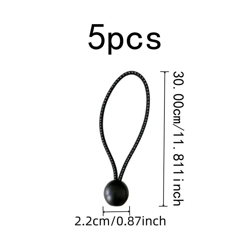 5 pcs 30cm Dot Ball Stretch Ropes with Strong Durable Stretch, ideal for Projection Screen Fixing and Sunshade Canopy Straps