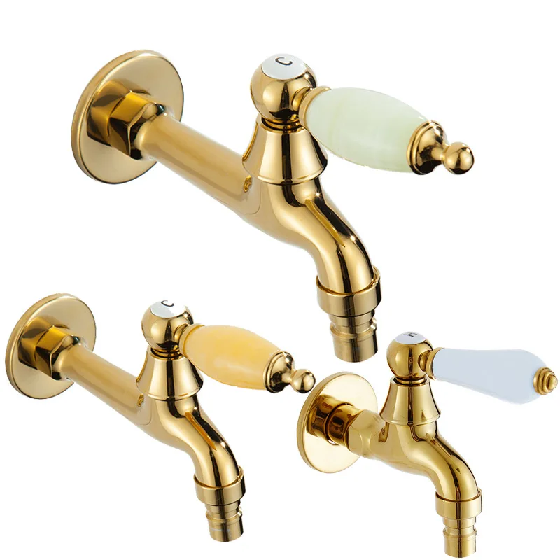 

All-copper main washing machine faucet, mop pool quick open single cold small faucet into the wall