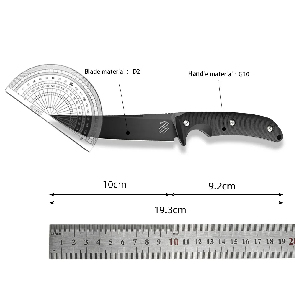 Bastinelli Arbiter Fixed Blade Knife D2 Blade G10 Handle High Quality Outdoor Pocket Knife EDC Survival Hunting Camping Tool