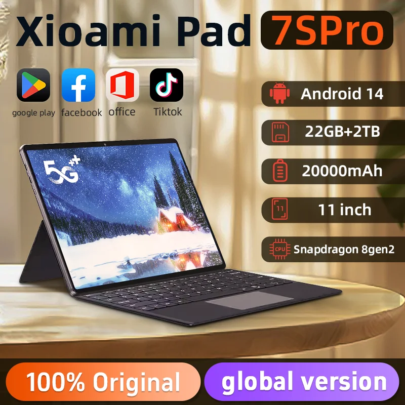 2024 Global Version Original Xioami Pad 7S Pro Tablet 11inch HD 4K Android 14 22GB+2TB 10000mAh 5G Dual SIM WiFi GPS Tablet PC