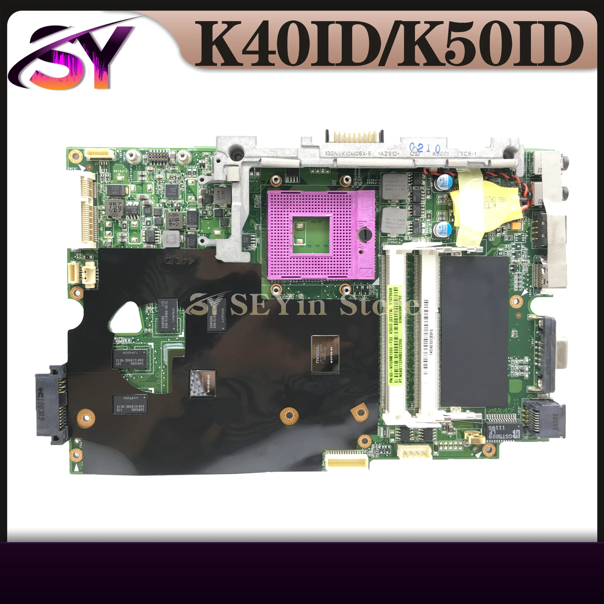 Mainboard For ASUS K40ID K50ID K40AB K50AB K40IJ K50IJ K40IN K50IN K40IE K50IE K40I K40AF K50AF Laptop Motherboard +CPU