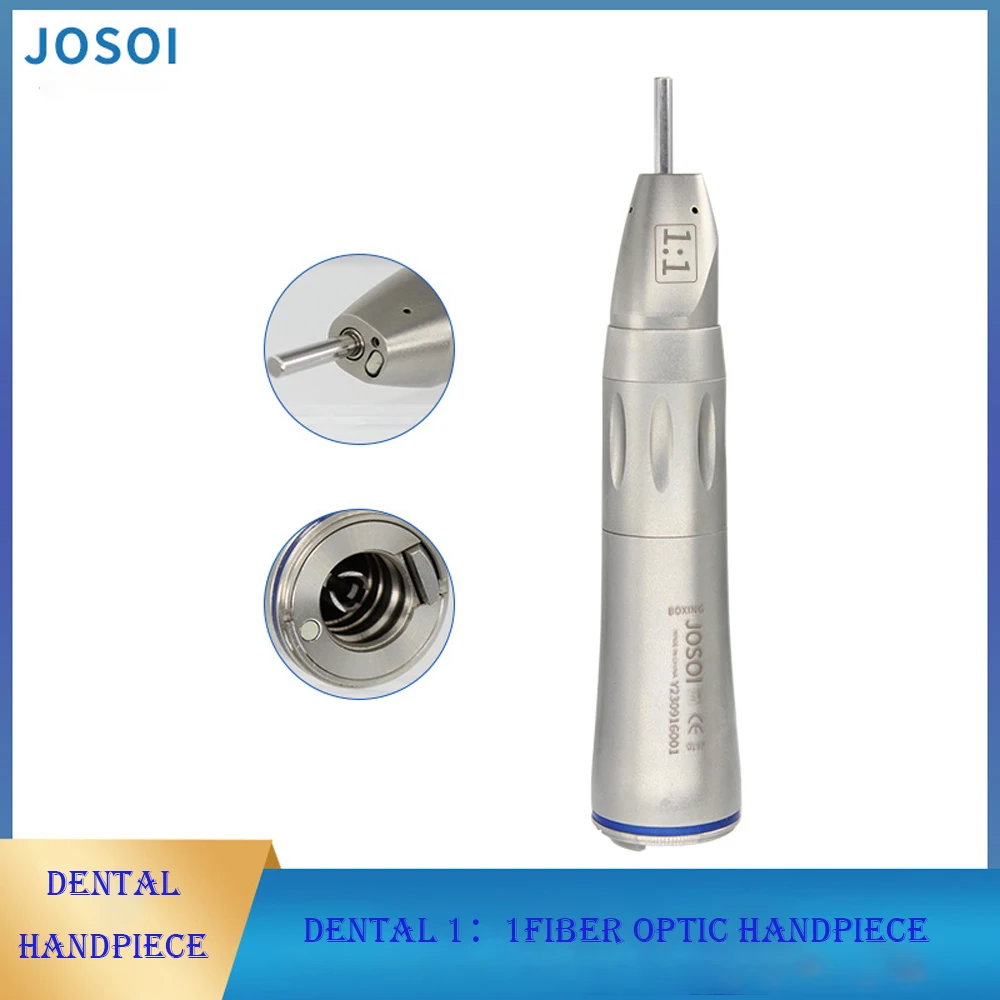 X65L Dentistry Straight Handpiece 1：1Blue Ring Straight Inner Water Handpiece Dental Implant Surgery with Optic Fiber Using