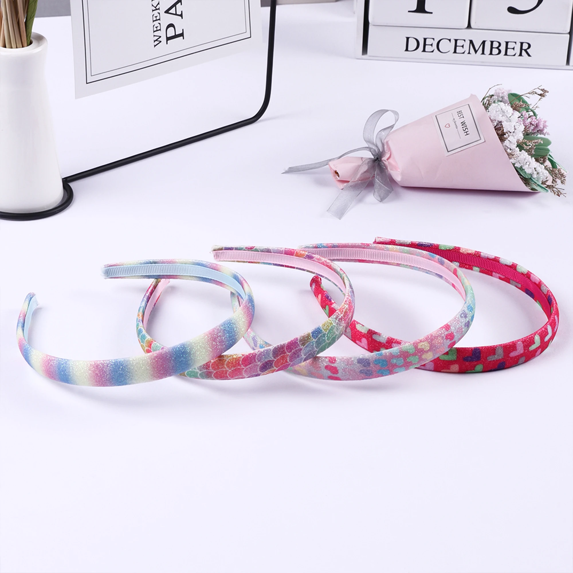 Fashion Glitter Hair Bands For Girls Cute Rainbow Hair Hoop Hairbands Lovely Mermaid Headbands For Kids Gifts Hair Accessories