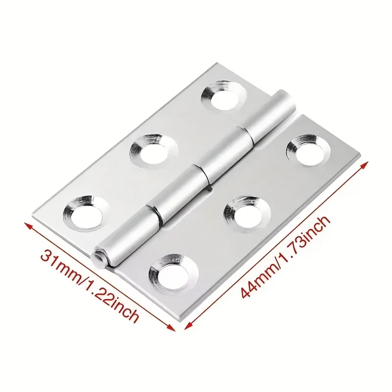 10pcs Stainless Steel Door Hinges Cabinet Doors Windows Wooden Box Flat Hinge Home Furniture Hardware Accessories image 2