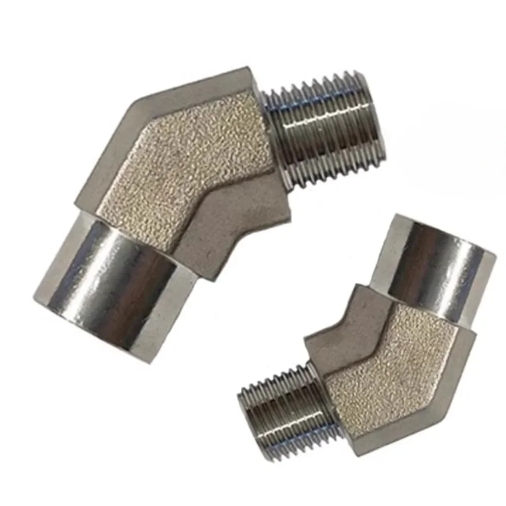 

Высокое давление 1/8 дюйма 1/4 дюйма 3/8 дюйма 1/2 дюйма BSPP к BSPT штекер 45 градусов колено фитинг из нержавеющей стали 304, соединитель для воды, газа, масла