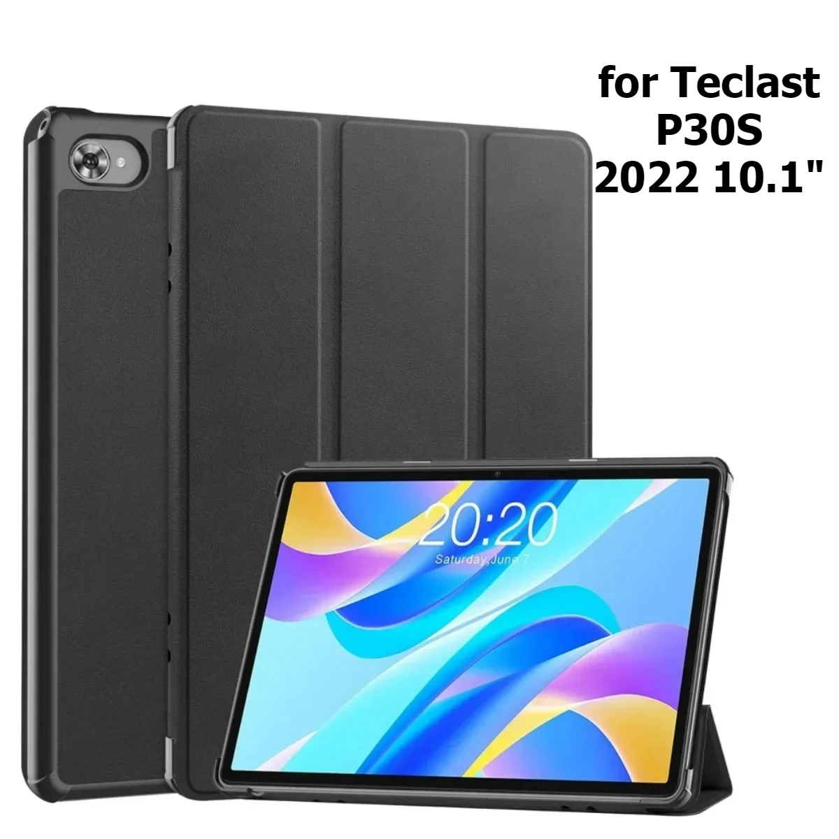 

Smart Cover for Teclast P30S Case 2022 10.1 Inch Funda Stand Pu Leather Cases with Hard Backshell Auto Sleep Wake Up