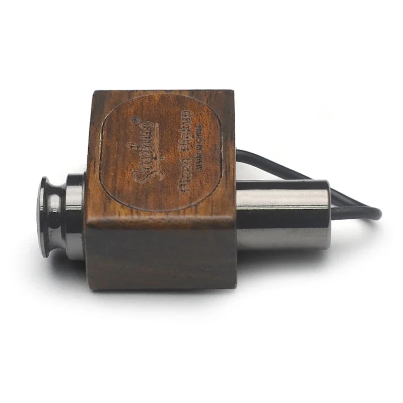 SAPHUE S2/3 Clip Pickup for Acoustic/Classic Guitar Wood Case with Volume Knob and 6.35 Jack  for Ukelele/Kalimba/Mandolin