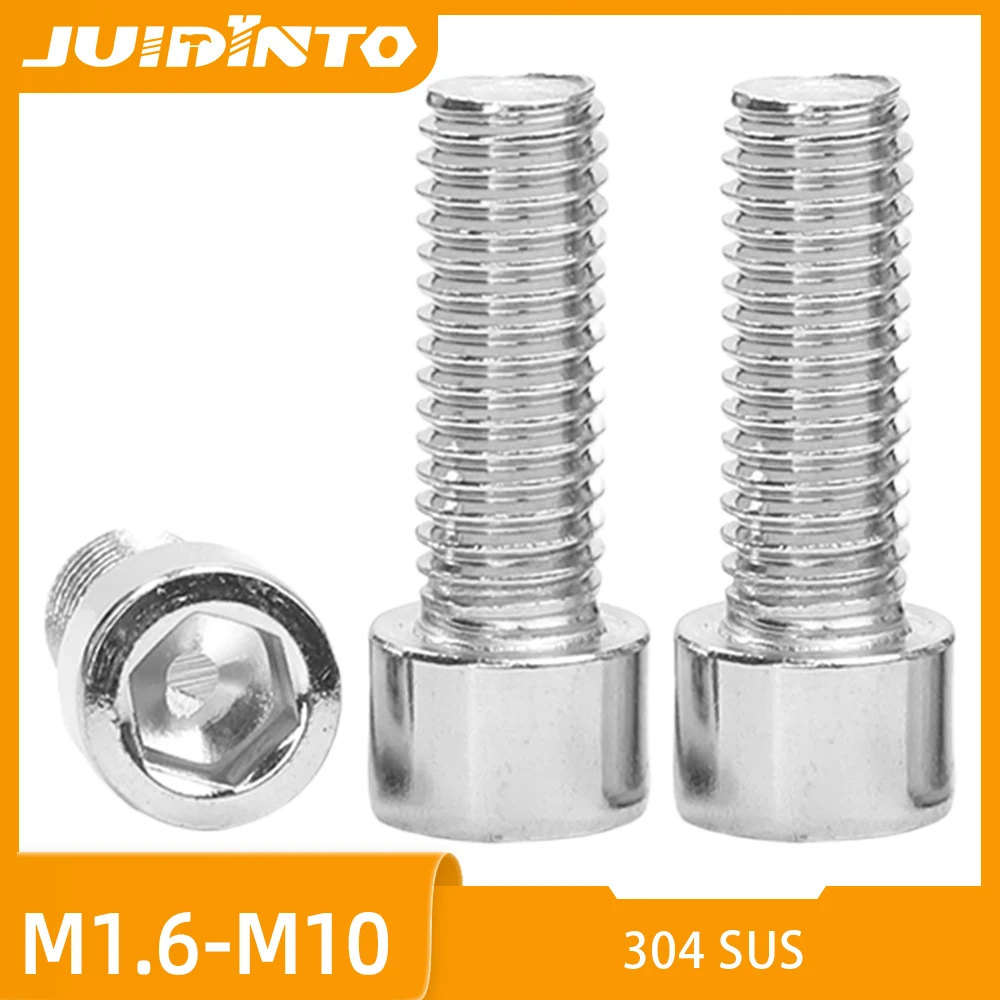 5–50 Stück 304 Edelstahl-Innensechskantschrauben mit glänzender Oberfläche, Inbusschrauben für Maschinen, Möbel, Heimwerker, M1,6–M8
