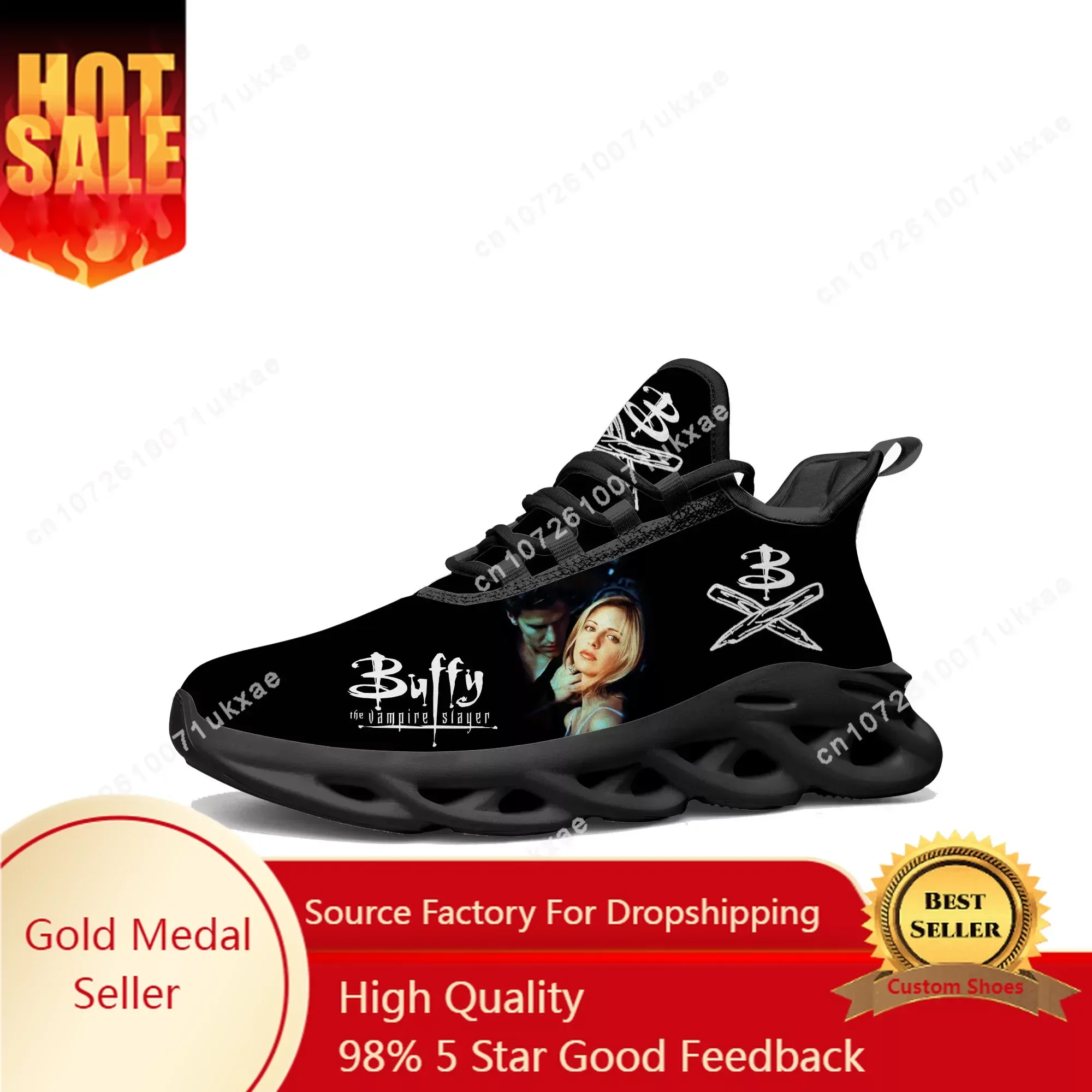 Buffy the Vampire Slayer Flats Sneakers Mens Womens Sports Shoes Sarah Michelle Gellar Sneaker Lace Up Mesh Footwear custom Shoe