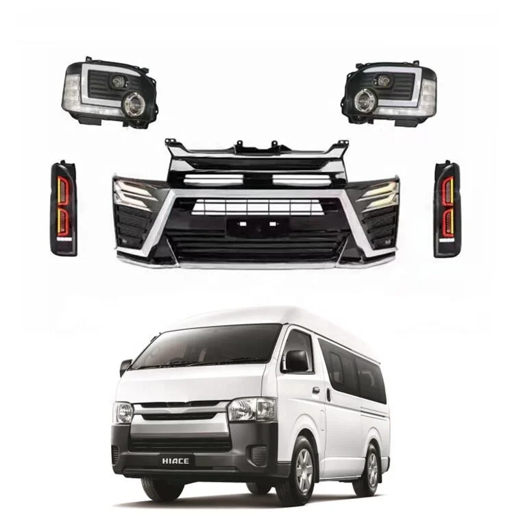 HIACE Van accessories Front Bumper Body kits with Head Light and Rear  for Hiace 200