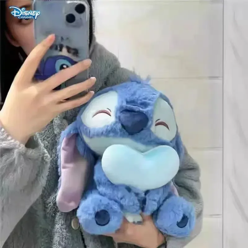 Disney Love heart Stitch plush toy doll cute Stitch doll doll bed ornament girl birthday gift Valentine's Day gift