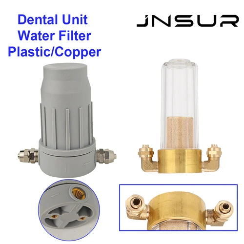 Filtro de agua para sillón Dental JNSUR, filtro de agua de cobre para acceso a unidad Dental, accesorios de sistema de agua de plástico, unidad purificador de agua