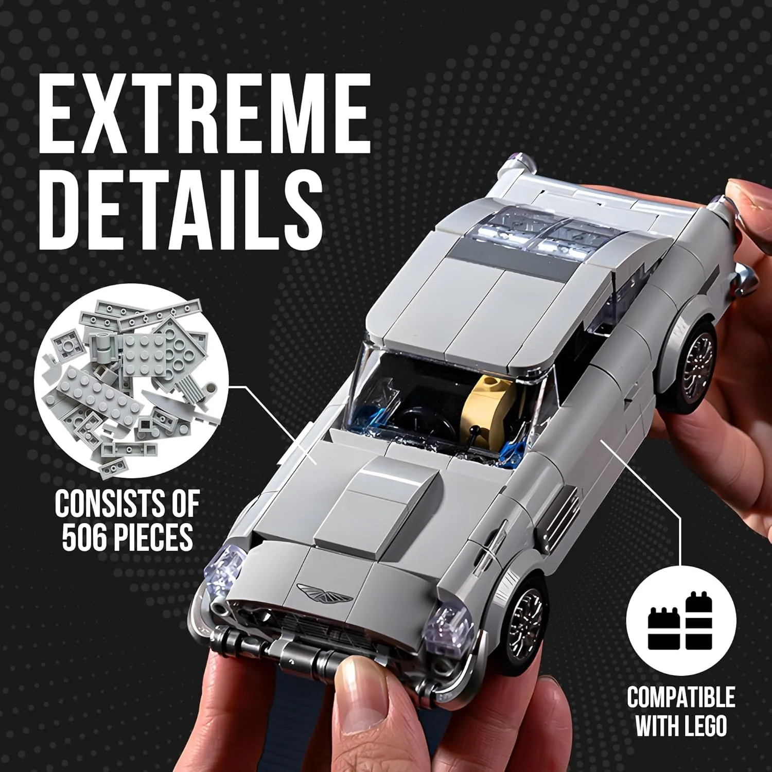 506 шт. PB8802 Назад в будущее Серия Строительный блок Комплект Сменных двух форм с контейнером Дисплей Коробка Скорость Автомобиль