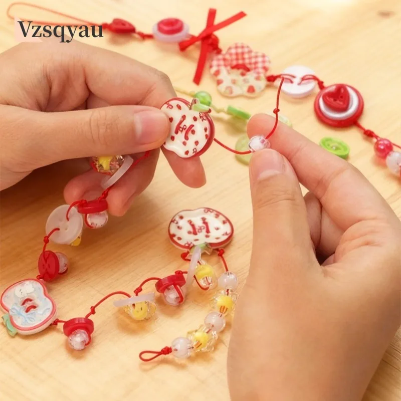 NEW DIY Toys Button Ornament Kit Handmade Button Santa Craft Kids Shaped Christmas Gifts Decoration Hanging Ornament Craft Toys