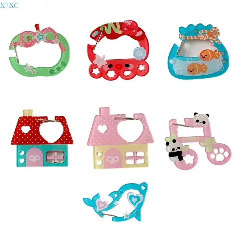 

X7XC Decorative Acrylic Carabiner Clip For Keychains Outdoor Lightweight and Practical Bag Accessory Students Office Worker