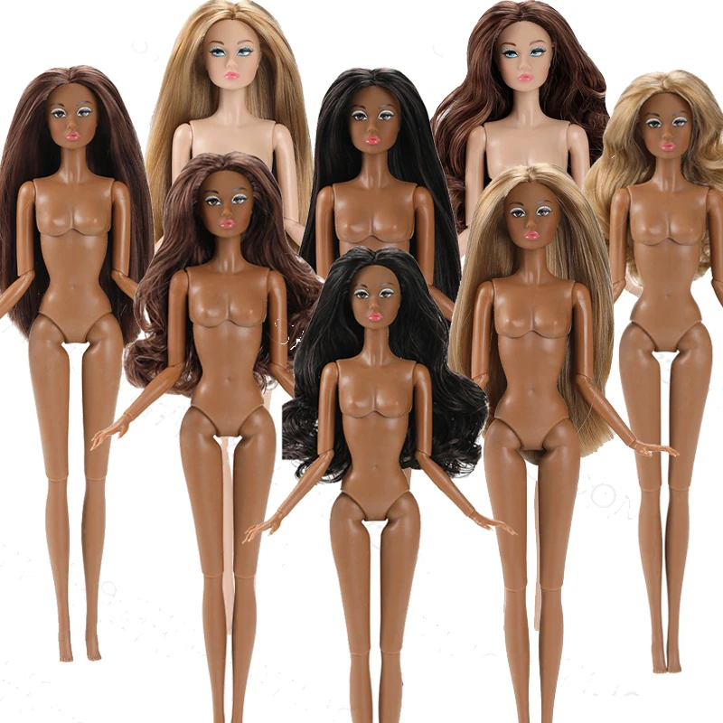 

32cm Supermodel Doll 1/6 African Black Body Doll Blond Hair Joints Movable Fashion Make-up Dress Up Toy Kids Toys Birthday Gifts
