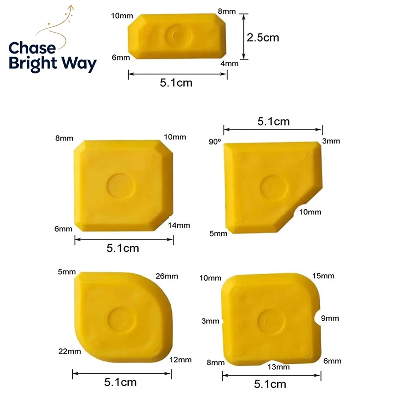 5PCS Scraper Tool Kit Grouting Set Smoothing Trowel Grout Remover Silicone Joint Filler Smoothing Spatula For Sealant Cleaning