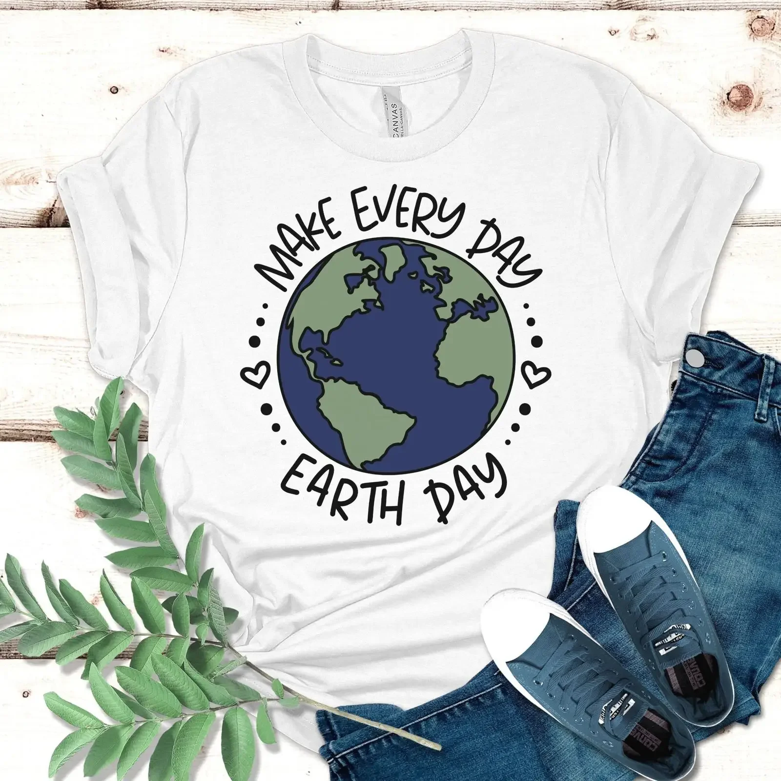 Make Every Day Earth T Shirt Save The Planet Mother Environmental Awareness Vegan  vintage Washed Versatile